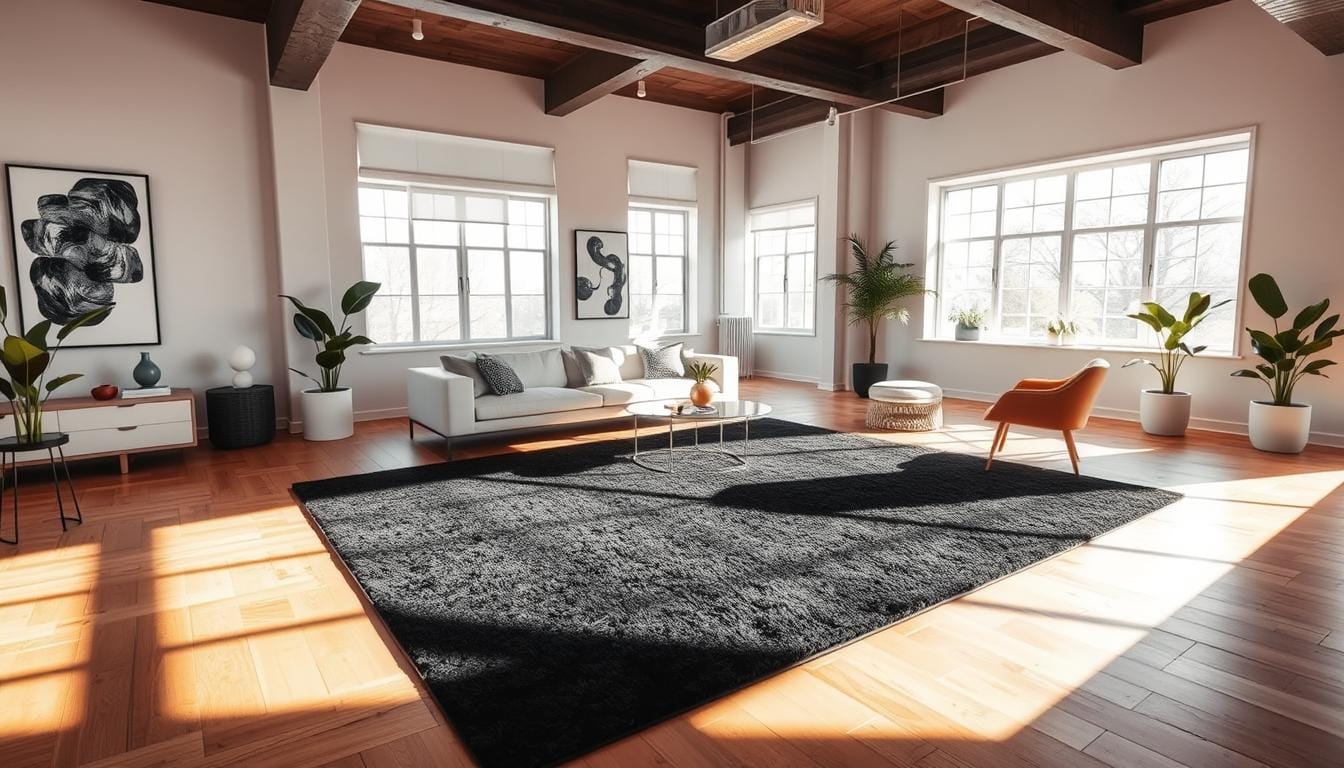 large black rug